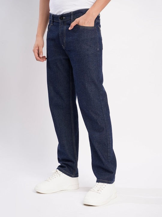 Men’s Dark Blue Relaxed Fit Denim Jeans