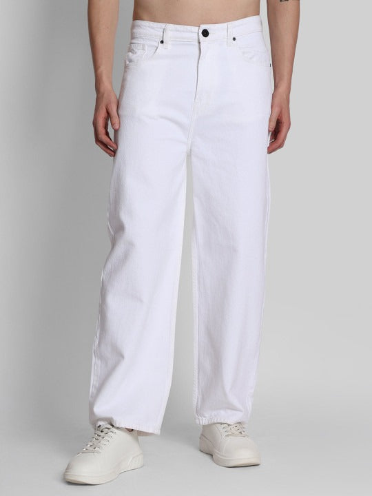 Men’s White Wide Leg Relaxed Fit Jeans