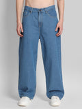 Men’s Light Blue Wide Leg Baggy Jeans